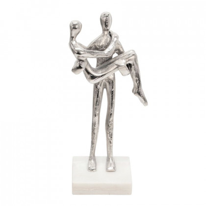 Sagebrook - 12" Metal Couple Deco in Silver