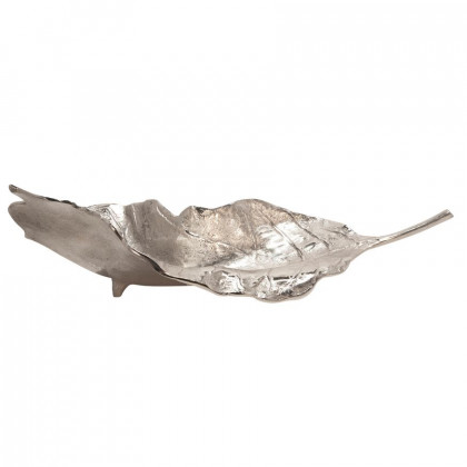 Sagebrook 21" Metal Leaf Platter - Nickel