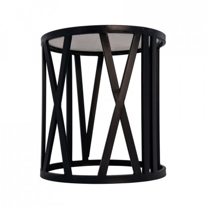 Sagebrook - Round Side Table in Black/White