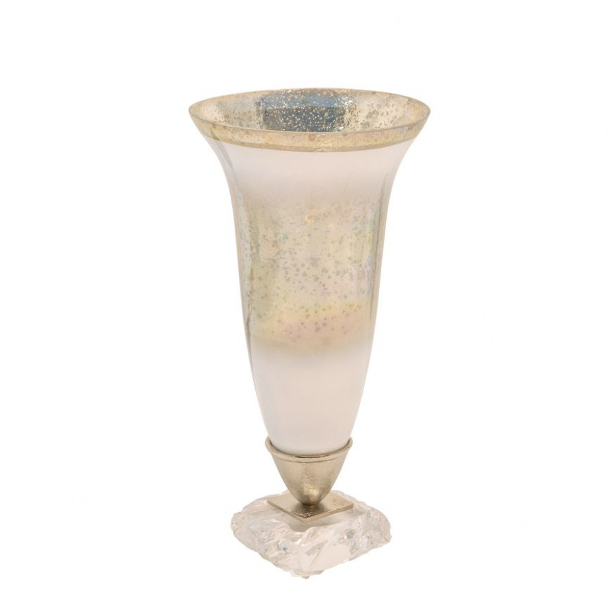 Sagebrook 15" Glass Vase With Acrylic Base - Silver
