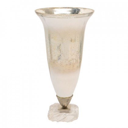 Sagebrook 18" Glass Vase With Acrylic Base - Silver