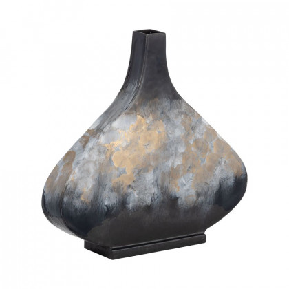 Sagebrook 13" Metal Vase - Black/Gold
