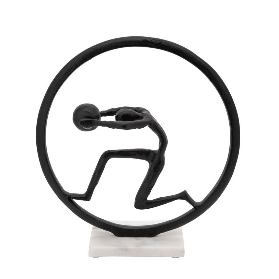 Sagebrook 14" Man With Ball On Hand - Black