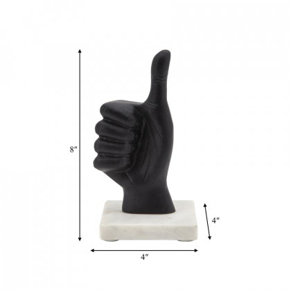 Sagebrook 8" Metal Thumbs Up - Black