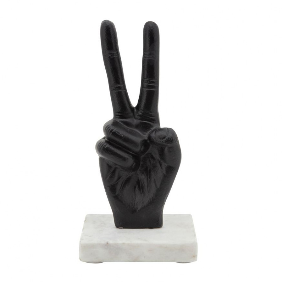 Sagebrook 8" Metal Peace Sign - Black