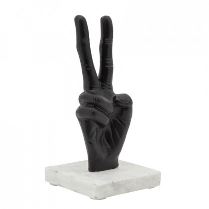 Sagebrook 8" Metal Peace Sign - Black