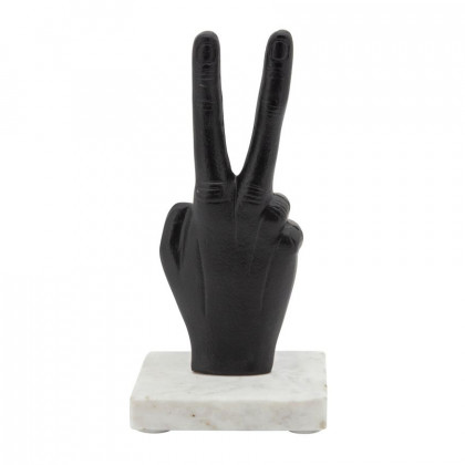 Sagebrook 8" Metal Peace Sign - Black