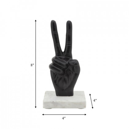 Sagebrook 8" Metal Peace Sign - Black