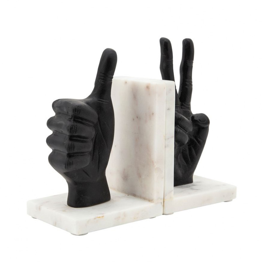 Sagebrook Hand Sign Bookends (Set Of 2) - Black