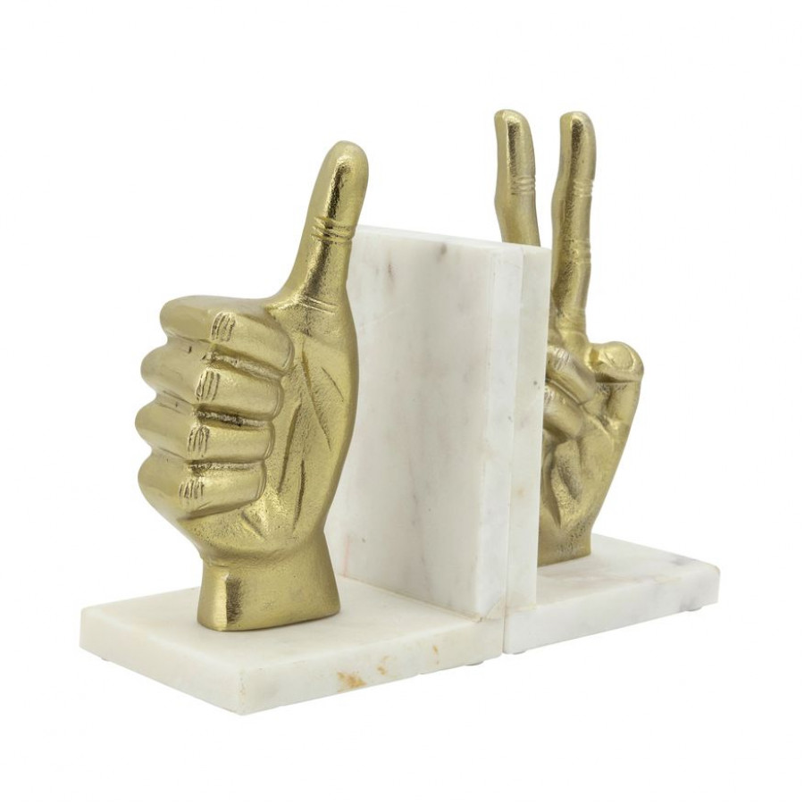 Sagebrook Hand Sign Bookends (Set Of 2) - Gold