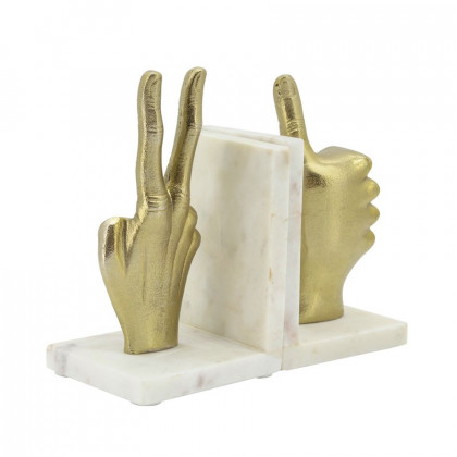Sagebrook Hand Sign Bookends (Set Of 2) - Gold