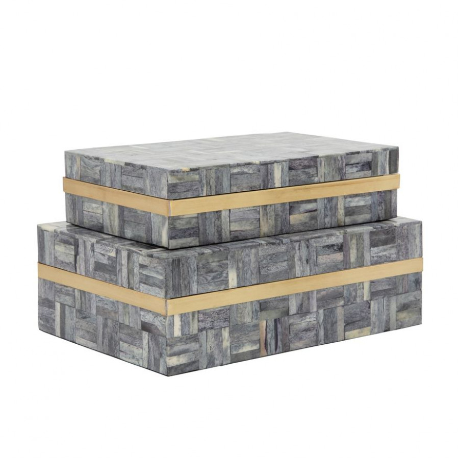 Sagebrook - Rectangular Box (Set Of 2) in Gray