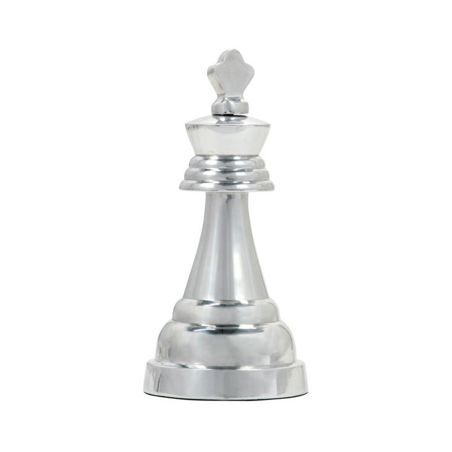 Sagebrook 9" Metal King Chess Piece - Silver