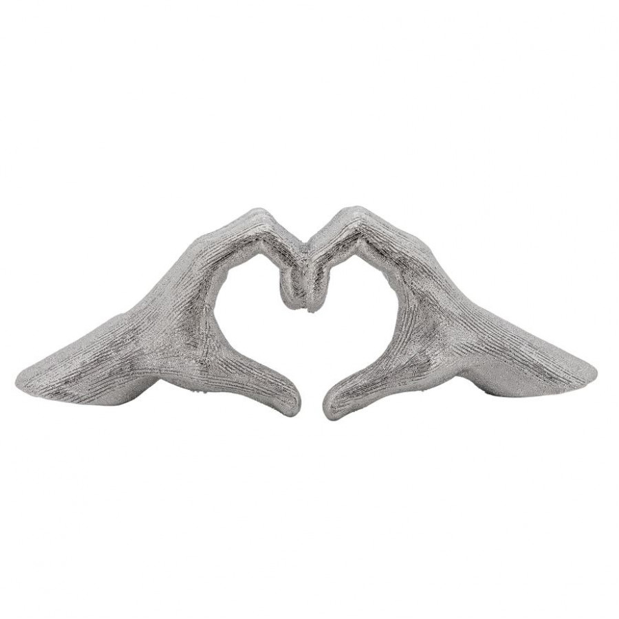 Sagebrook 5" Hand-heart - Silver