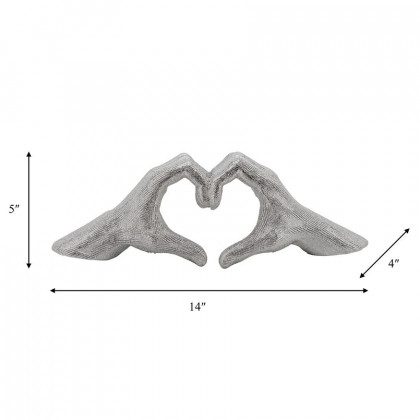 Sagebrook 5" Hand-heart - Silver