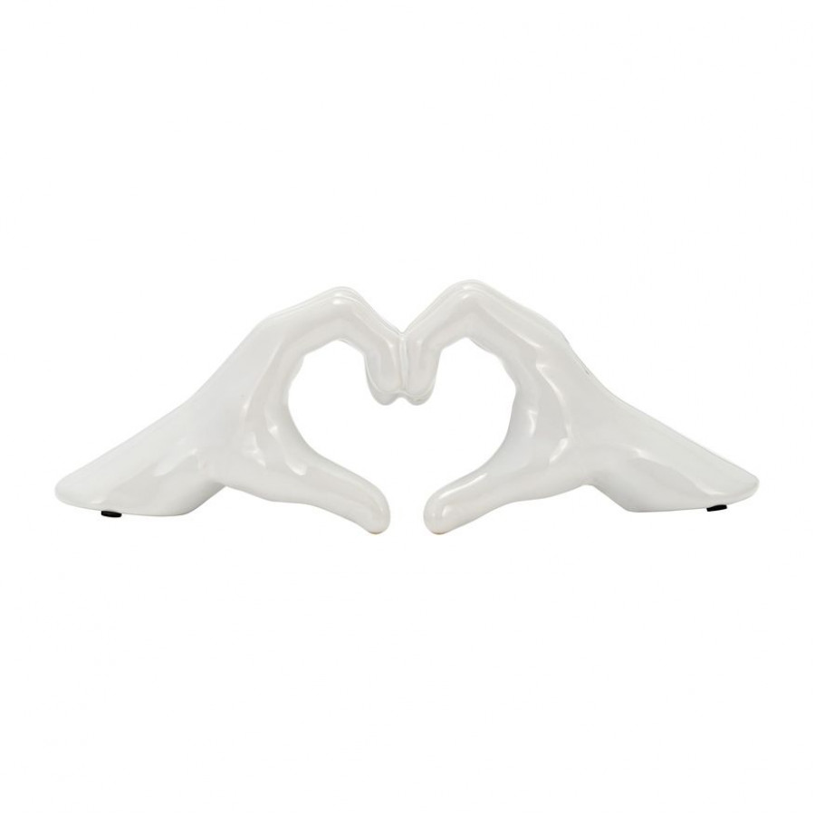 Sagebrook 5" Hand-heart - White