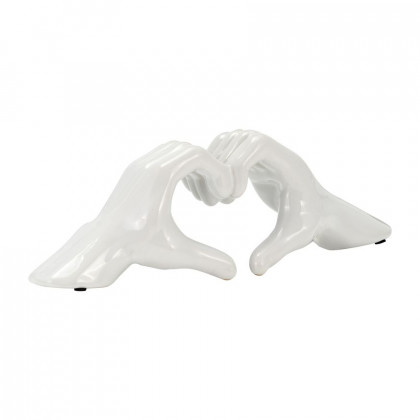 Sagebrook 5" Hand-heart - White