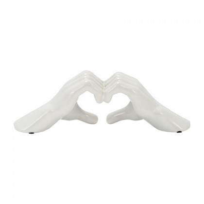 Sagebrook 5" Hand-heart - White