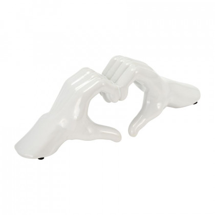 Sagebrook 5" Hand-heart - White