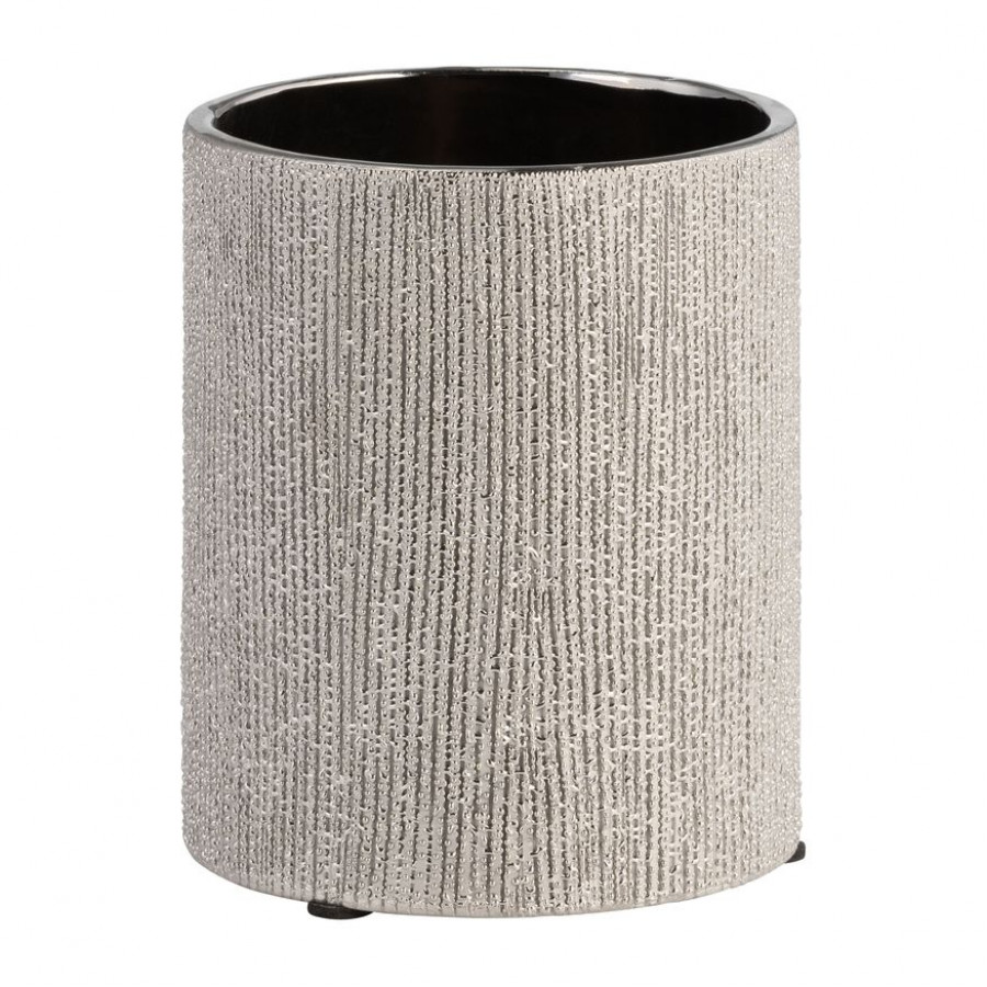 Sagebrook 5" Beaded Pencil Holder - Silver