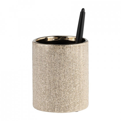 Sagebrook 5" Beaded Pencil Holder - Champagne