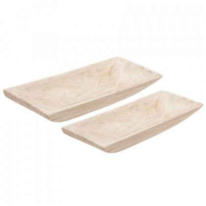 Sagebrook - 15"/20" Wood Rectangular Tray (Set Of 2)