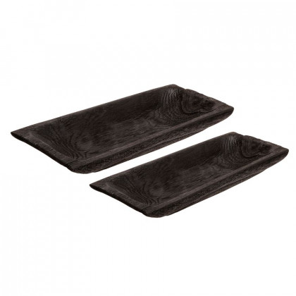 Sagebrook - 15"/20" Wood Rectangular Tray (Set Of 2)