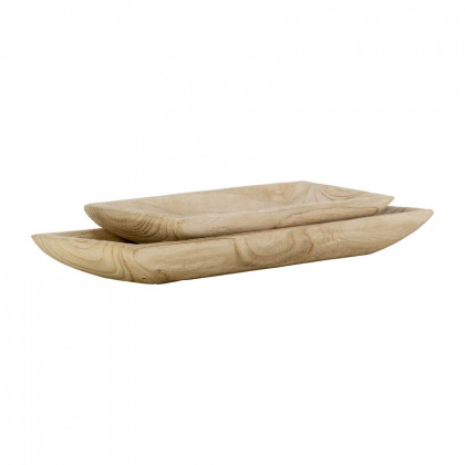 Sagebrook - 15"/20" Wood Rectangular Tray (Set Of 2)