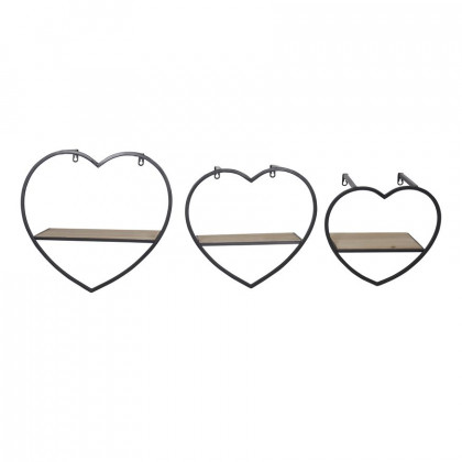 Sagebrook - Metal/Wood 2 Tier Heart Wall Shelf
