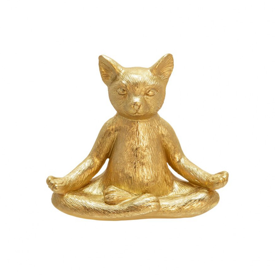 Sagebrook - 7" Polyresin Yoga Cat in Gold