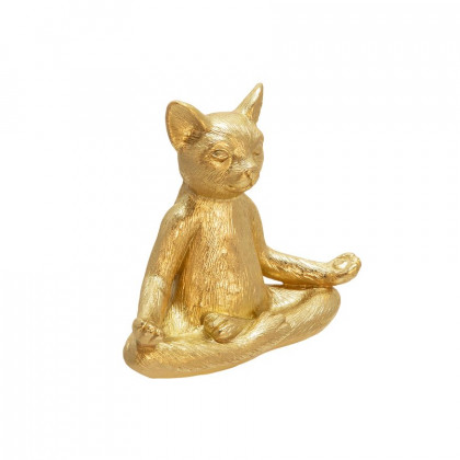 Sagebrook - 7" Polyresin Yoga Cat in Gold