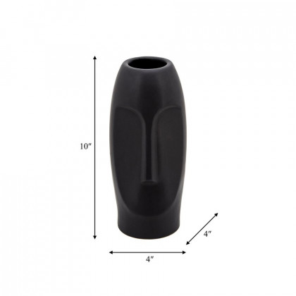 Sagebrook 10" Face Vase - Black