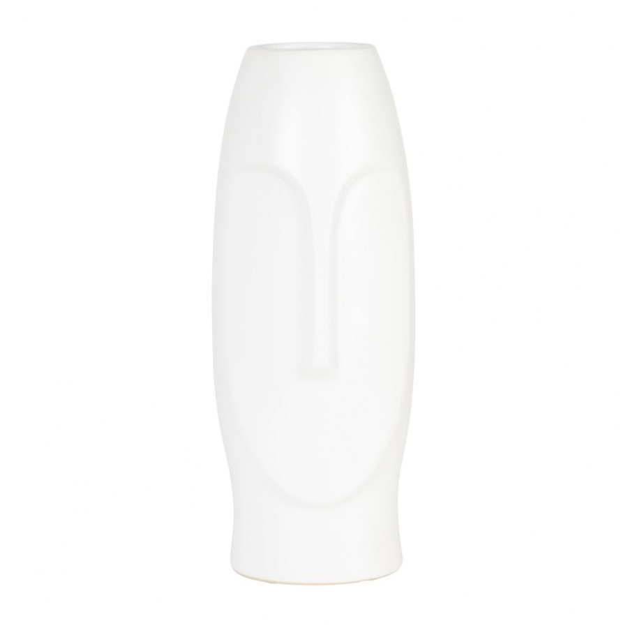 Sagebrook 14" Face Vase - White