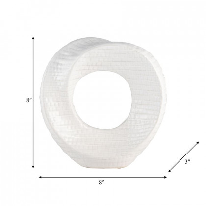 Sagebrook 8" Textured Table Top Decor - White