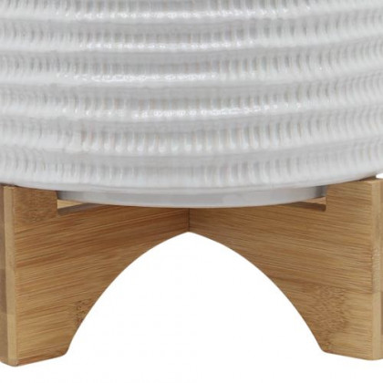 Sagebrook 10" Textured Planter With Stand - White