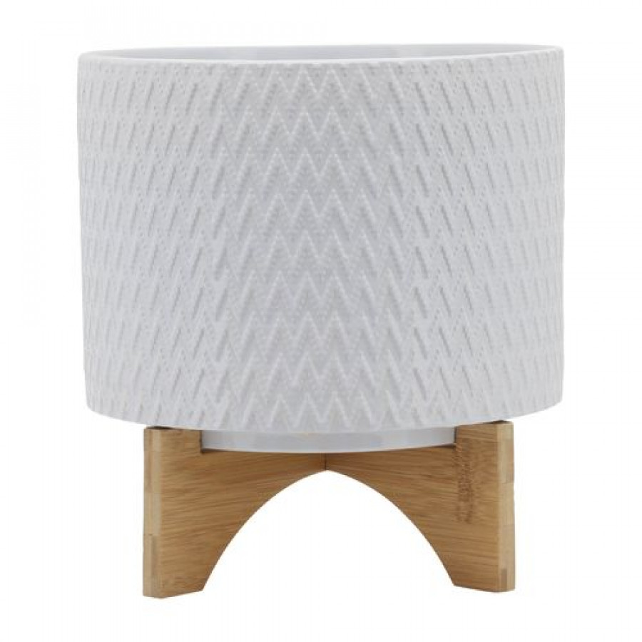 Sagebrook - 10" Chevron Planter With Stand