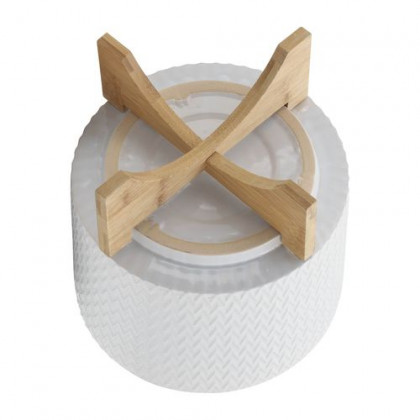 Sagebrook 10" Chevron Planter With Stand - White