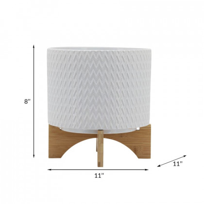 Sagebrook 10" Chevron Planter With Stand - White