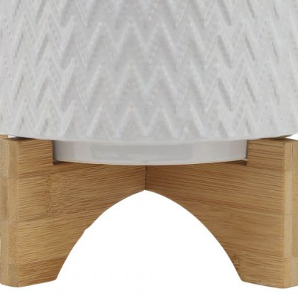 Sagebrook 8" Chevron Planter With Stand - White