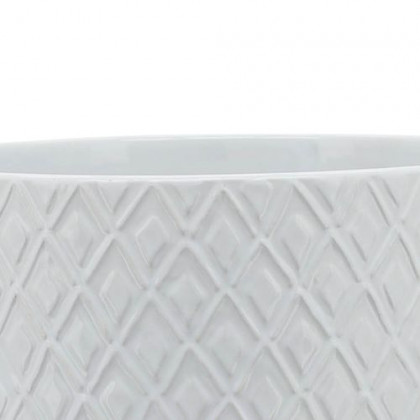 Sagebrook 10" Diamond Planter With Stand - White