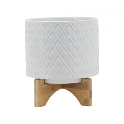 Sagebrook - 10" Diamond Planter With Stand