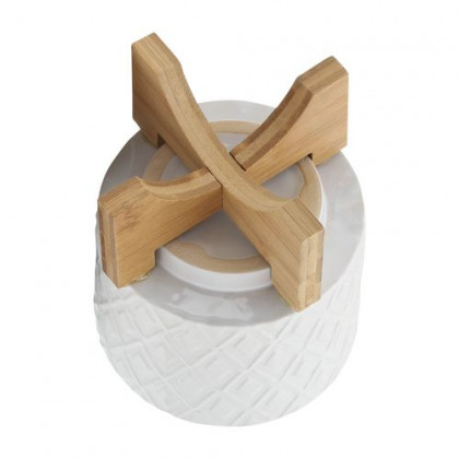 Sagebrook 5" Diamond Planter With Stand - White