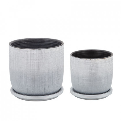 Sagebrook - 5" Textured Planter With Saucer