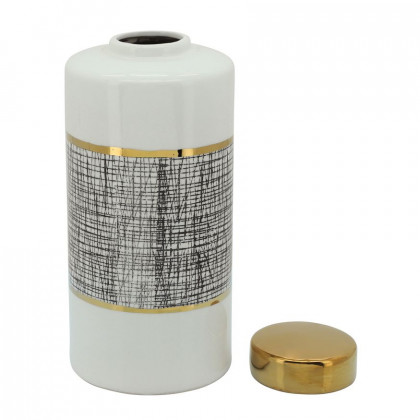 Sagebrook 13" Jar With Lid - Gold