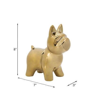 Sagebrook 8" Ceramic Dog Table Decor - Gold