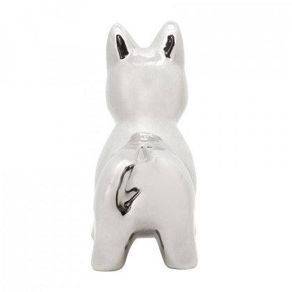 Sagebrook 8" Ceramic Dog Table Decor - Silver