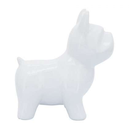 Sagebrook 8" Ceramic Dog Table Decor - White