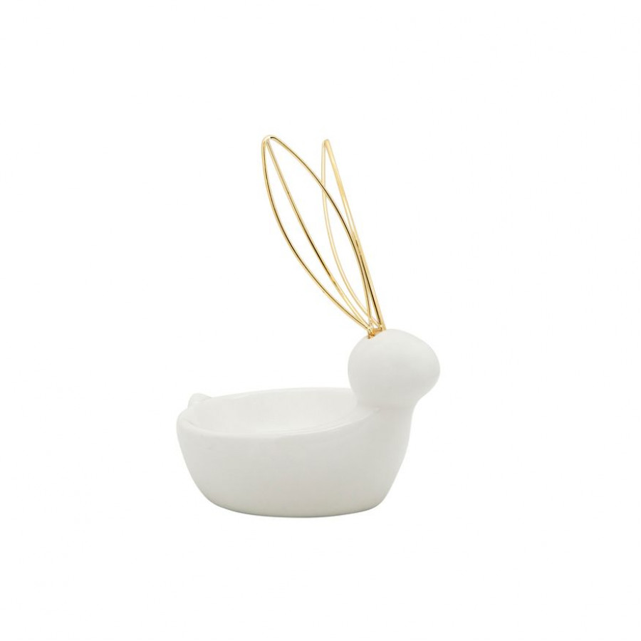 Sagebrook - 6" Bunny Trinket Tray in White