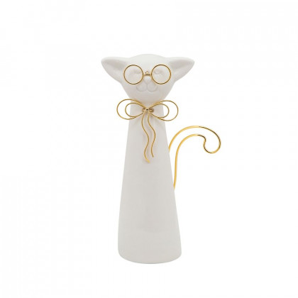 Sagebrook - 7" Cat With Glasses Decor