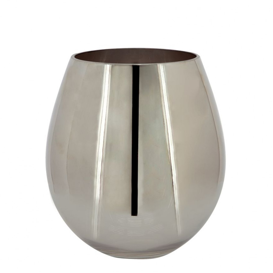 Sagebrook Glass 6" Metallic Vase - Silver